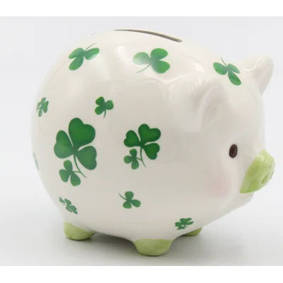 Porcelain Shamrock Piggy Bank