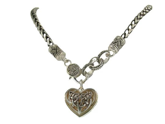 Two-Tone Celtic Heart Necklace