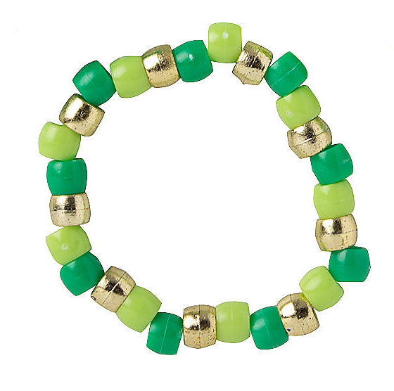 Two-Tone Green and Gold Stretch Bracelet