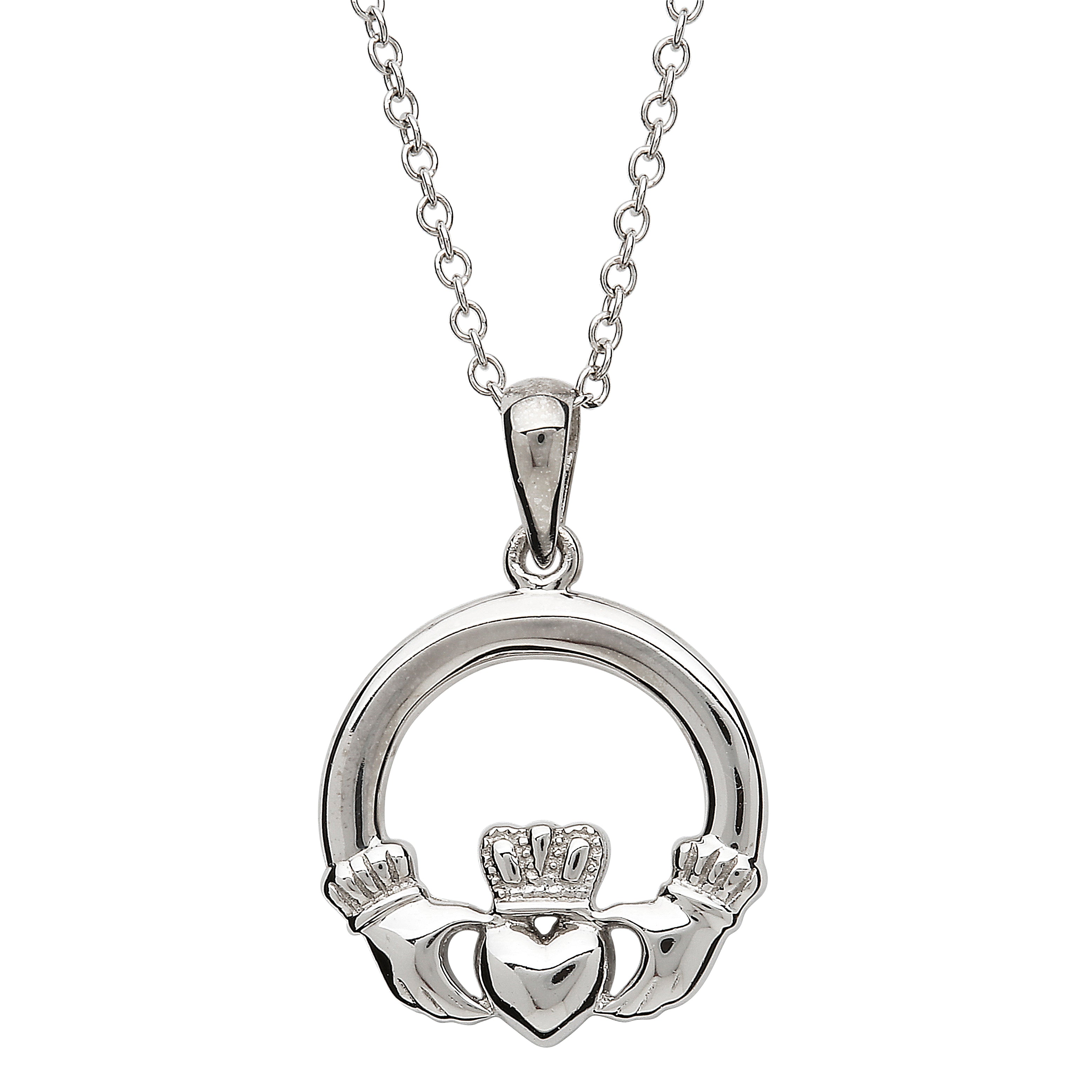 Sterling Silver Petite Claddagh Necklace