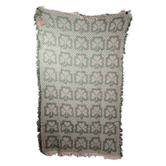 Green & Cream Shamrock Throw