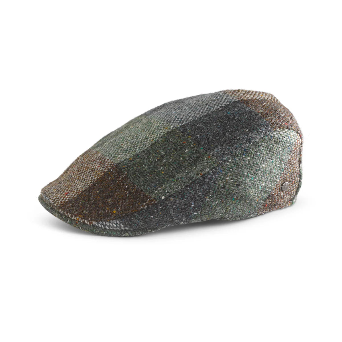 Green Check Tweed Wool Cap