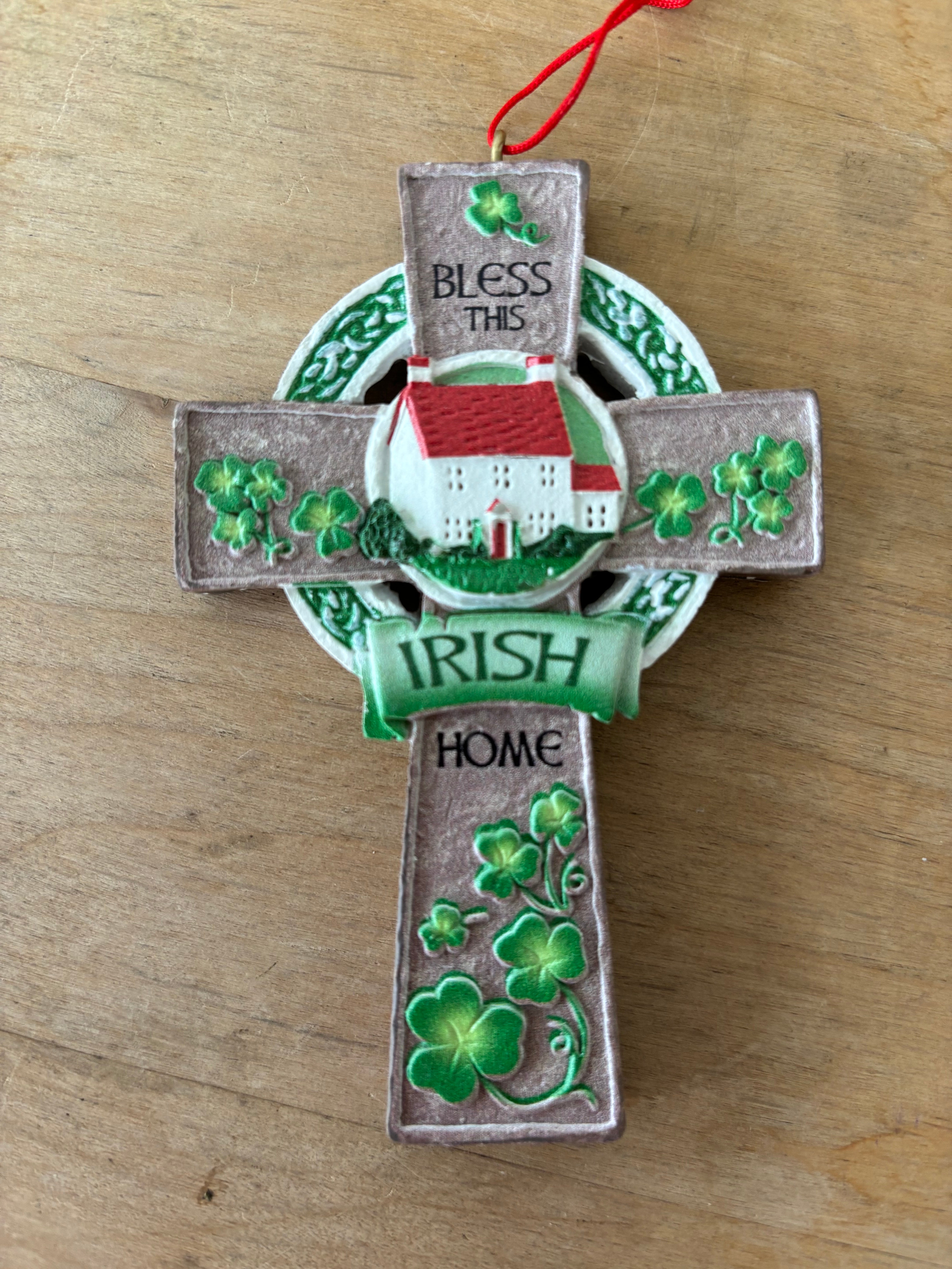 Celtic Cross Bless This Irish Home Ornament