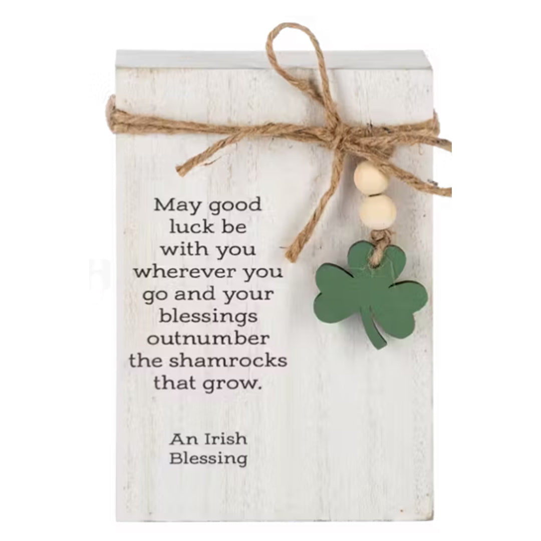 May Good Luck be with You Irish Blessing Block