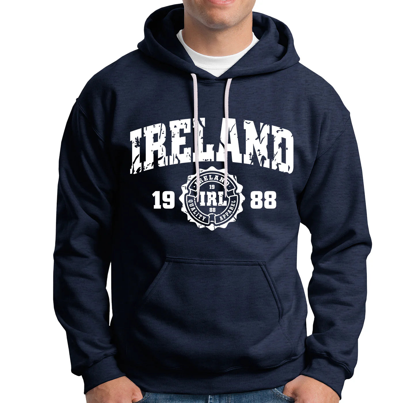 Melange Navy Blue Ireland Hoodie