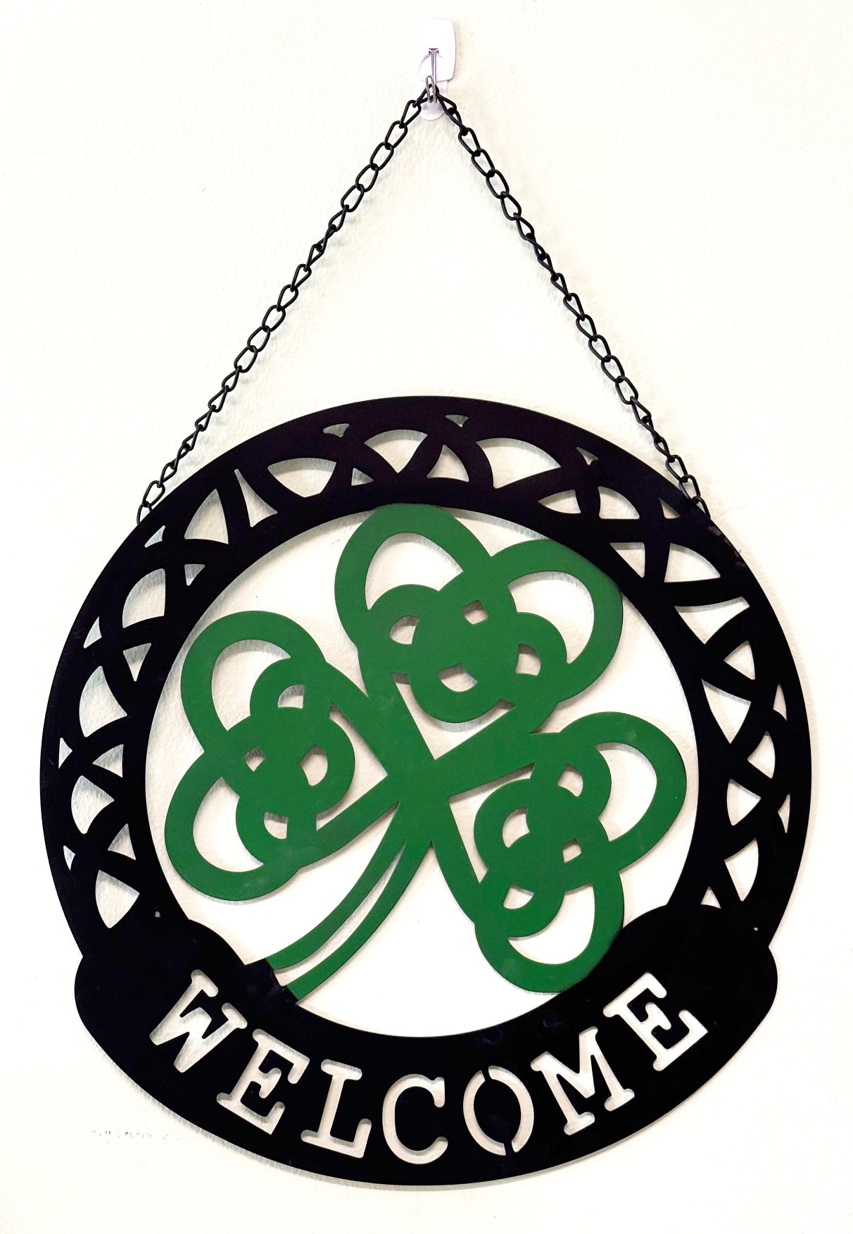 Laser Cut Welcome Shamrock Door Wreath