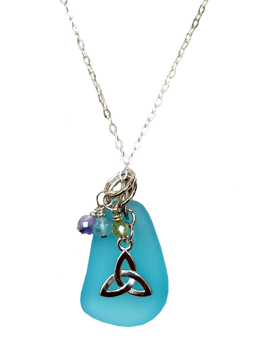 aquamarine-SEA GLASS NECKLACE