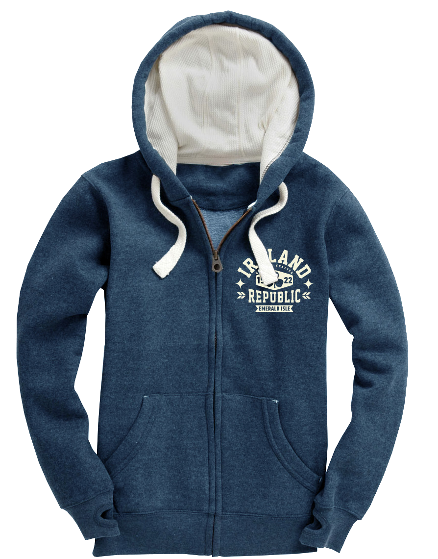 Ireland Blue Zip Hoodie