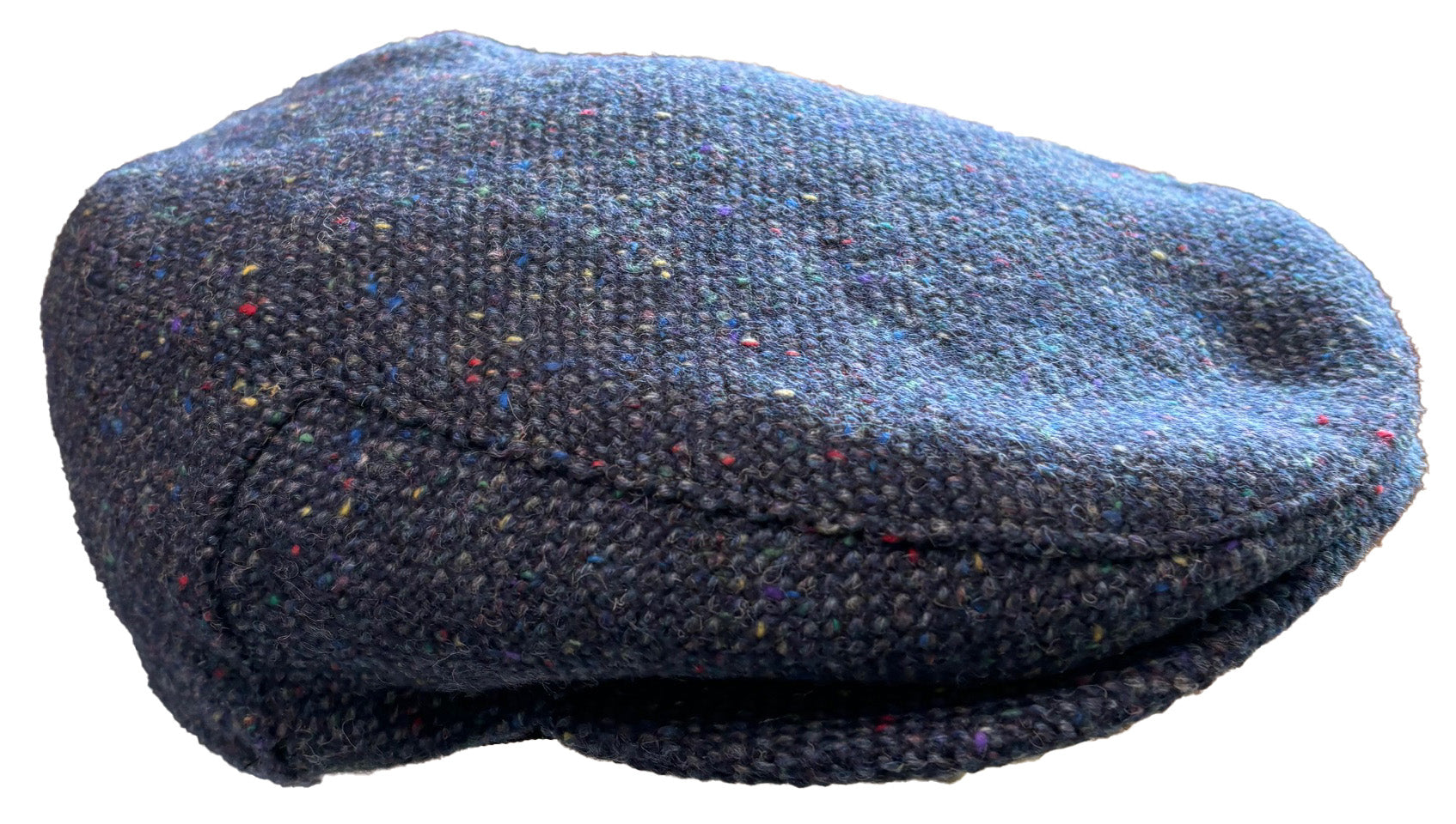 Ocean Blue Herringbone Tweed Wool Cap