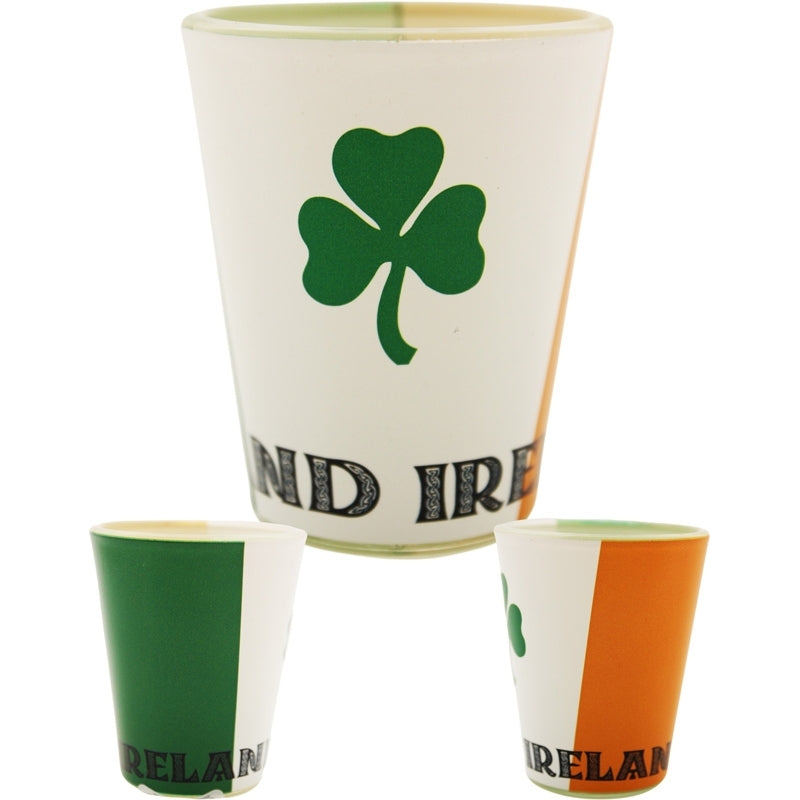 Tri-Color Shamrock Shot Glass