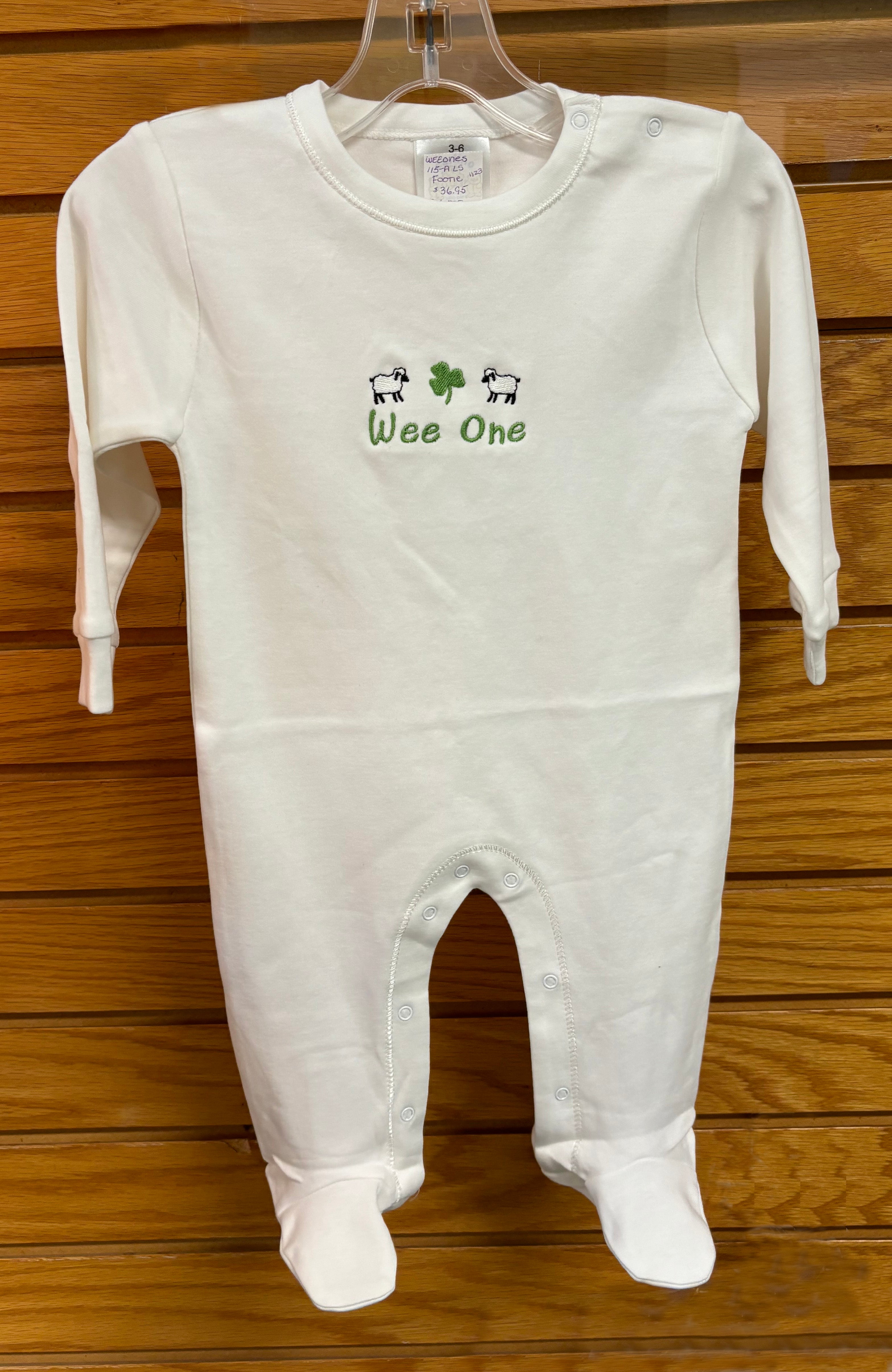 WEE ONE Long Sleeve Footie Onesie